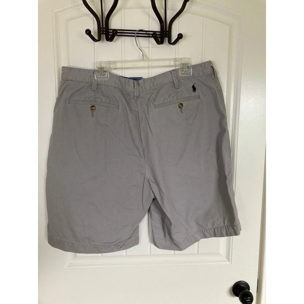 Polo Ralph Lauren Mens Grey Relaxed Fit Chino Shorts Size 40 Cotton Twill